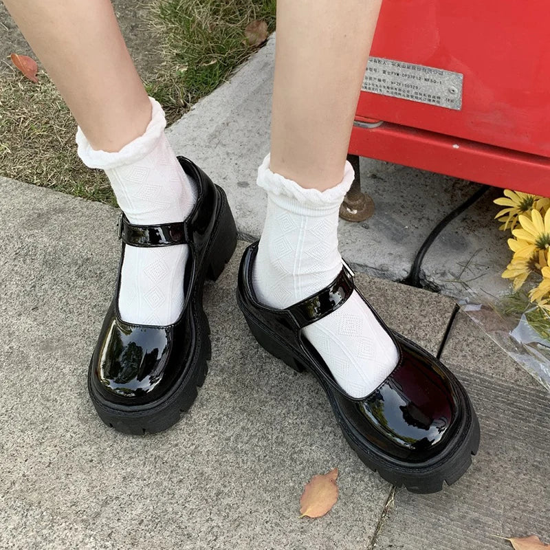 Women’s Vintage Inspired Platform Mary Jane Flats Comfortable Everyday Shoes