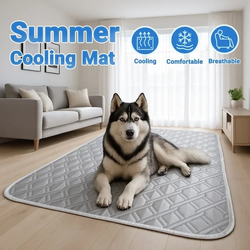 Premium Summer Cooling Pet Mat for Dogs & Cats – Breathable, Washable, Non-Slip Cooling Pad  Description