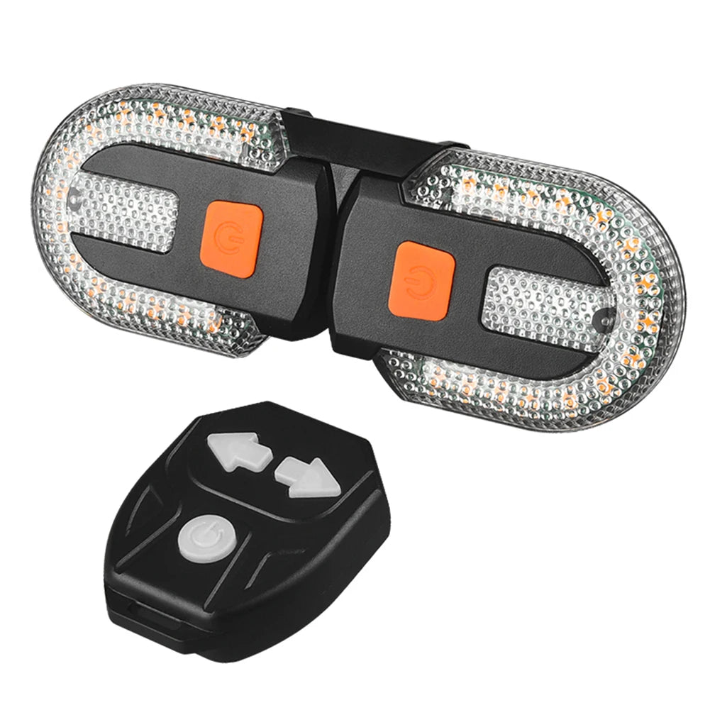Bicycle Turn Signal Light with Remote Control Wireless Bicycle Rear Lamp USB Rechargeable Bike Accessories for Night Safty Ridin