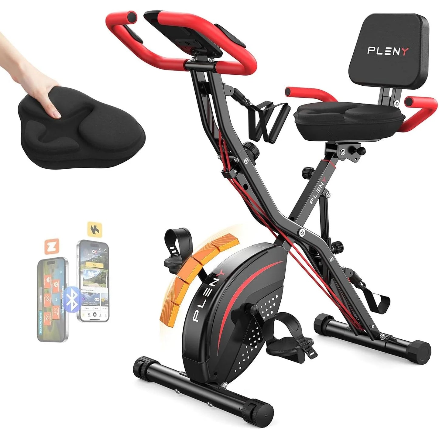 5-in-1 Foldable Exercise Bike with Adjustable Resistance for Home Cardio Workouts
