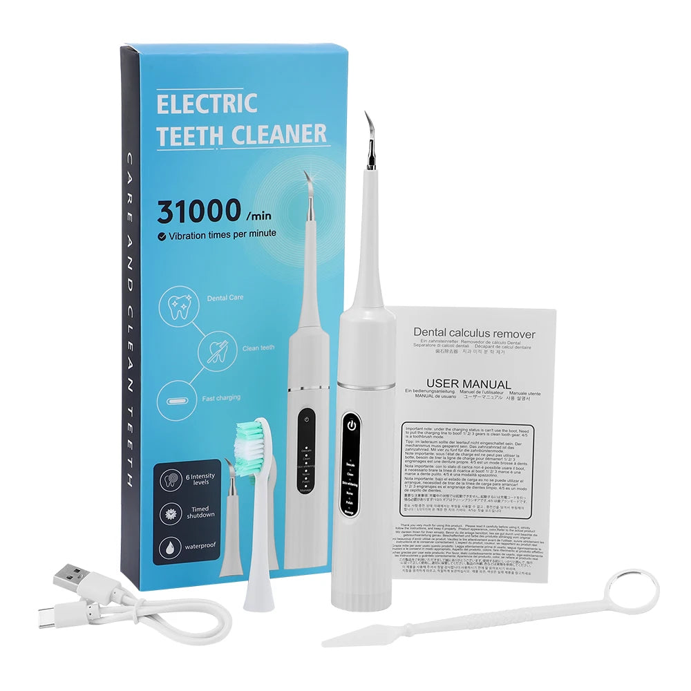 2 and 1 Electric Teeth Ultrasonic Electric Toothbrush Cleaner Dental Scaler Teeth Whitening Tartar Removal Sonic Tooth Brush
