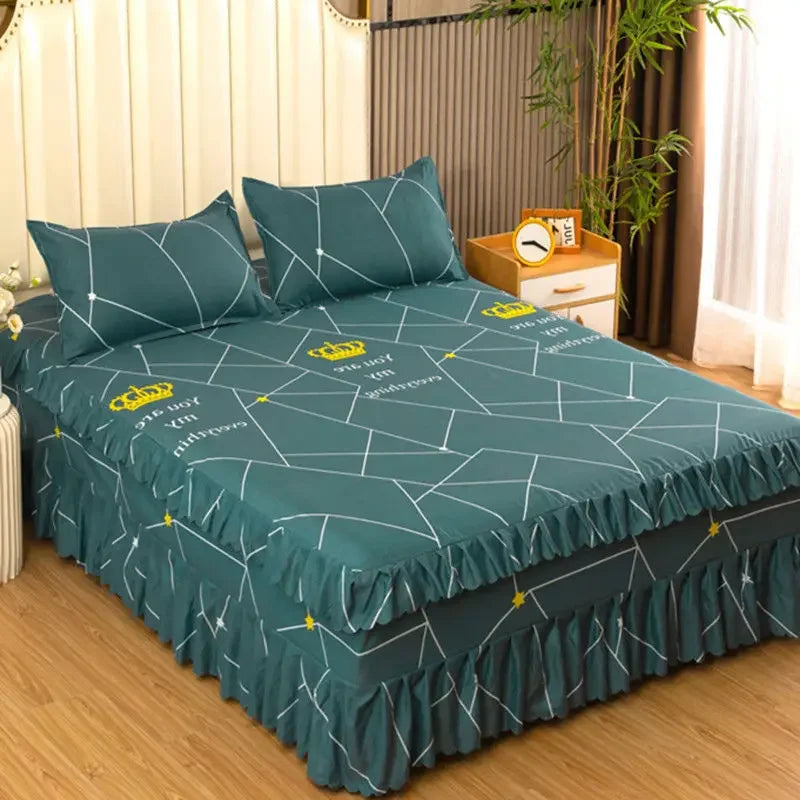 Bedroom Flat Sheets Bed Printed Fashion Modern Queen King Size Washed Cotton Comfortable Bedding Mattress Cover Bedspread New