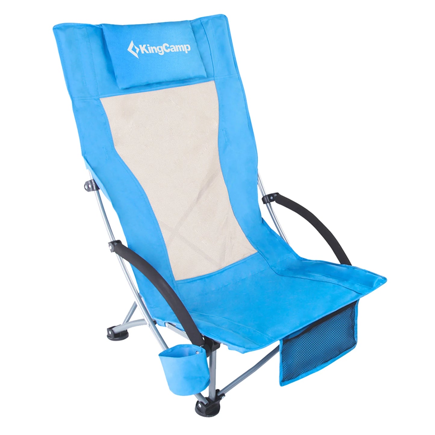 KingCamp High Back Beach Chair With Cup Holder Armrests