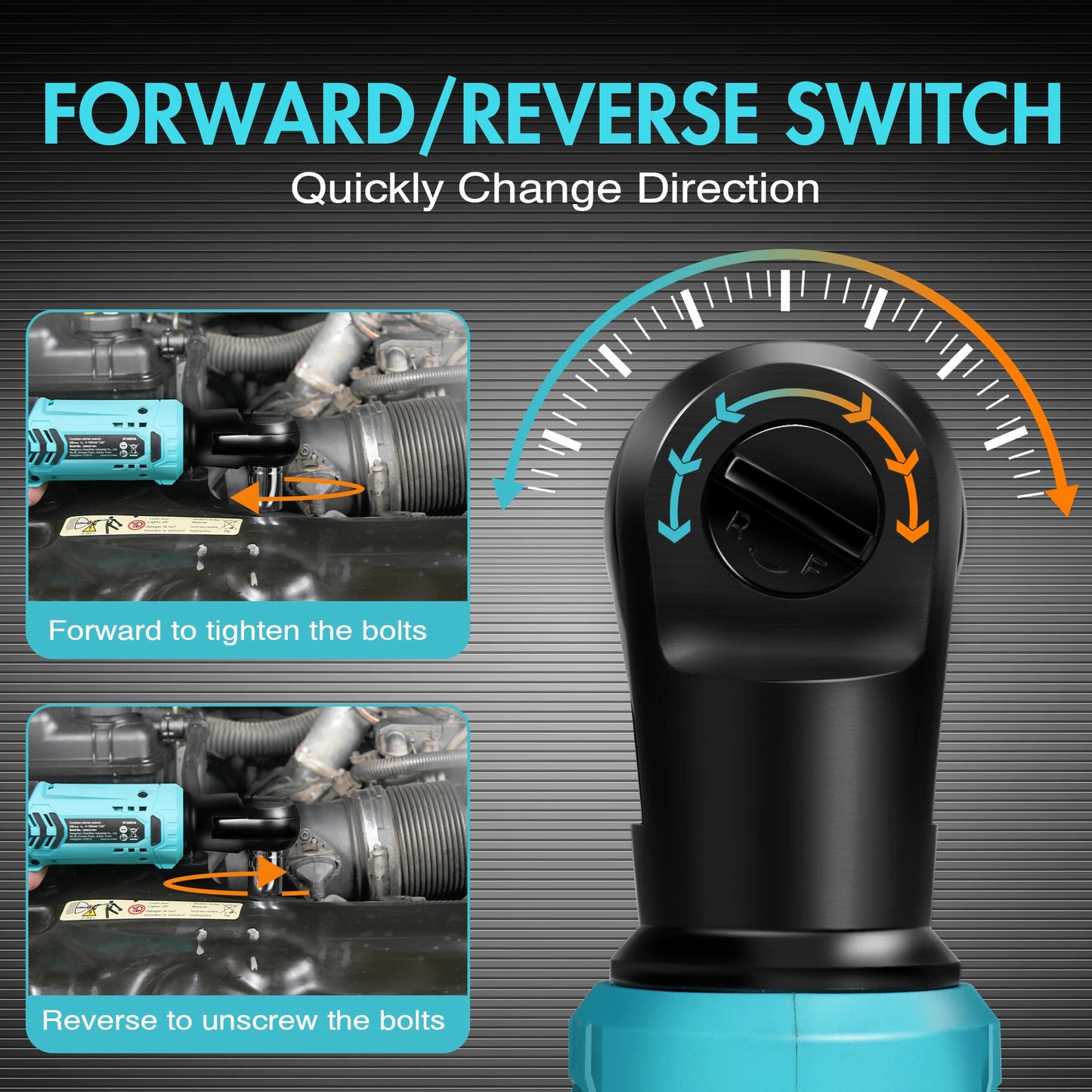 DURATECH 12V Cordless Electric Ratchet Wrench Set with 2 2.0Ah Battery 8pcs Sockets