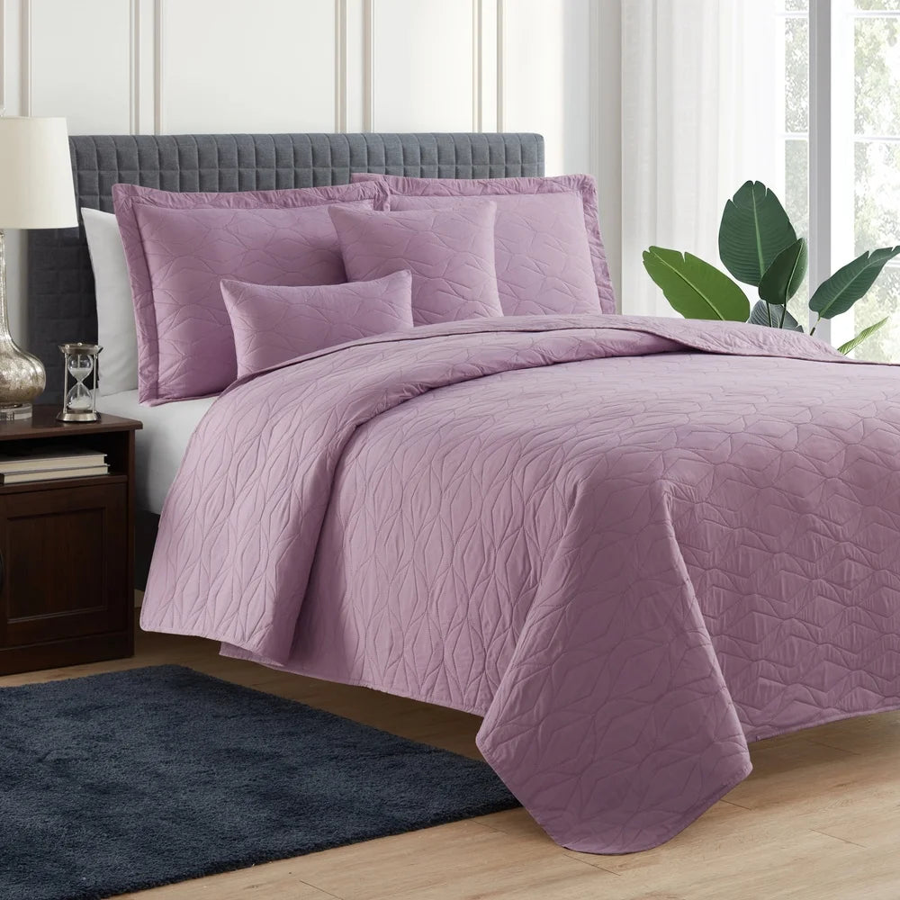 Twin Quilt Set Lightweight Microfiber Bedspread With Shams
