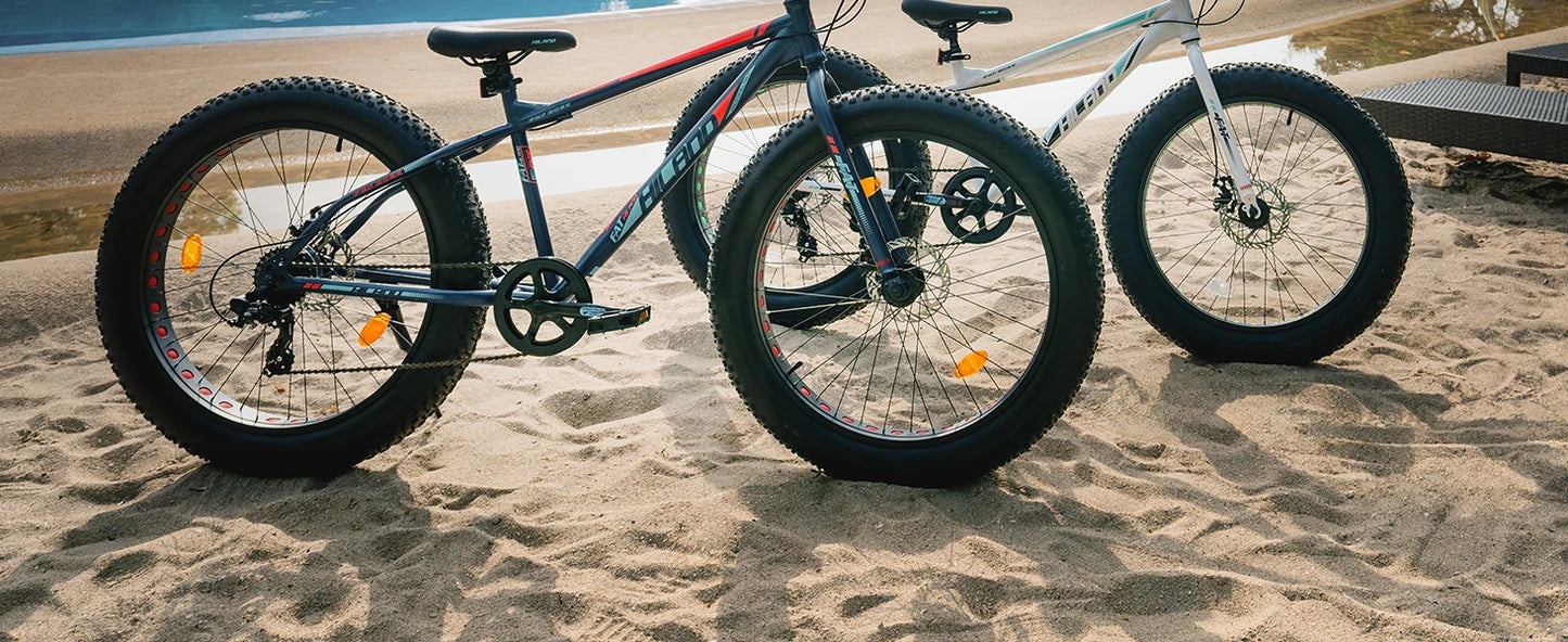 Hiiland 20 Inch Fat Tire Mountain Bike .Kids Bicycle with Front Suspension, Dual Disc Brakes & 7-Speed Gears