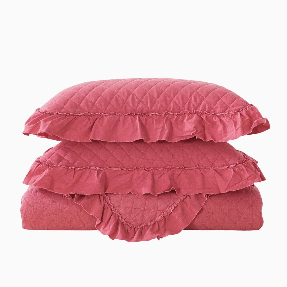 3 Piece Queen Quilt Set Soft Microfiber Bedspread Vintage Design Lightweight Coverlet Includes Pillow Shams Easy Care Machine