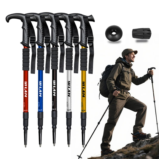 Ultralight Shock Absorption Hiking Poles .Adjustable Aluminum Trekking Poles for Outdoor Adventures