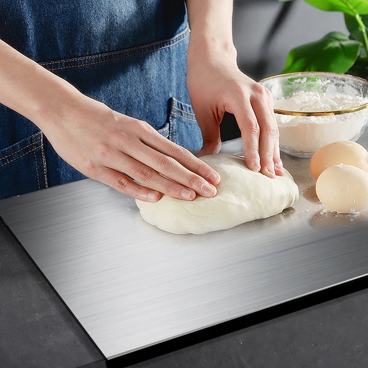 Premium 304 Stainless Steel Cutting Board . Durable Non Porous Kitchen Prep Board