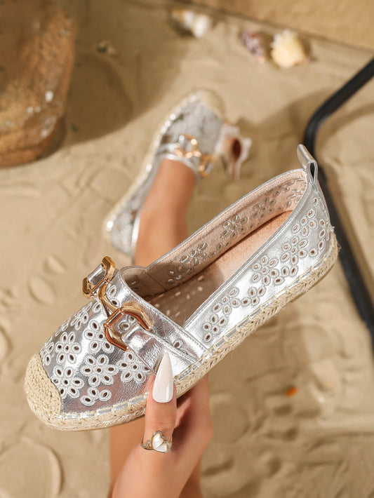 Flats Women Comfort Round Toe Platform for Women Dressy Woven Platform Espadrilles for Women Casual