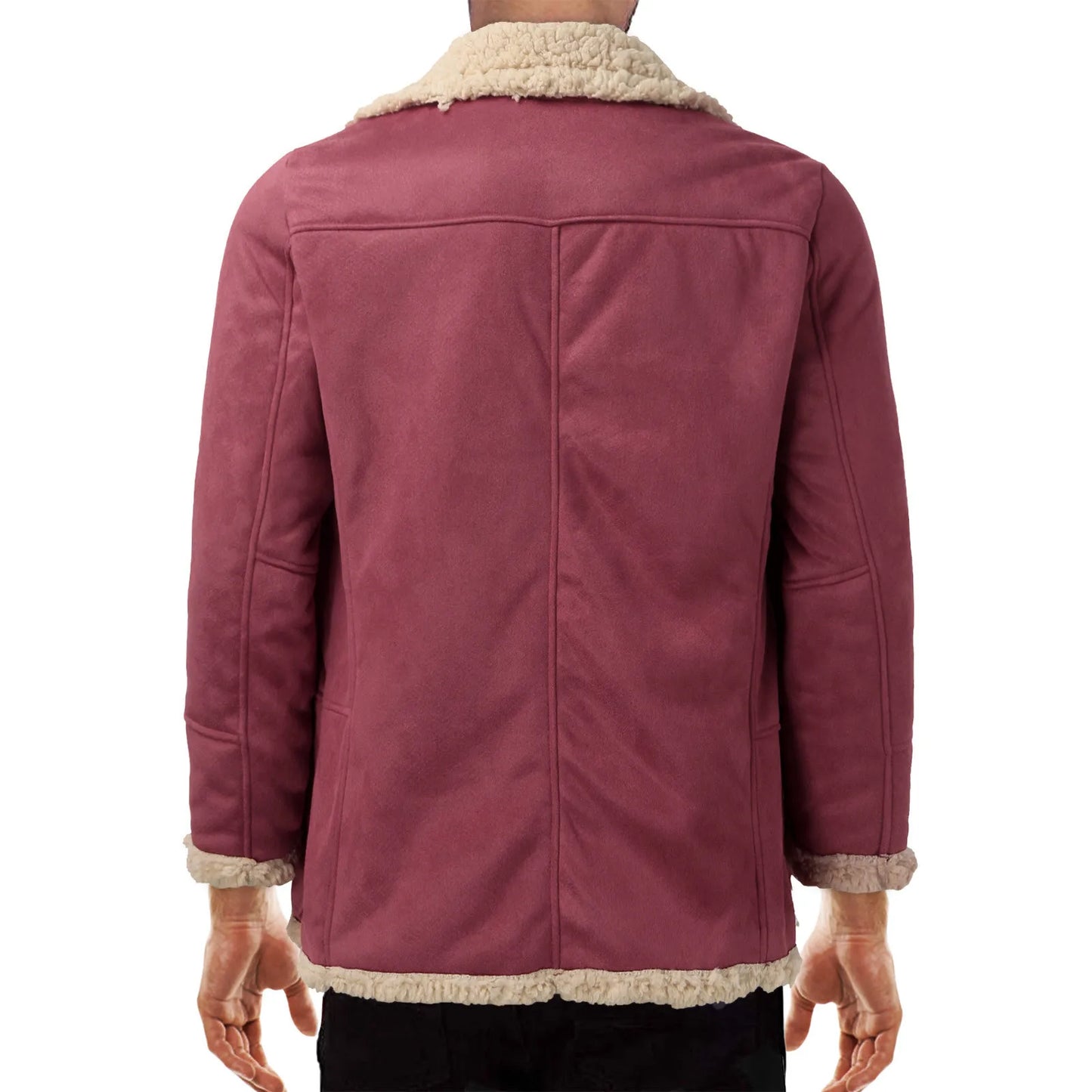 Men’s Plus Size Winter Faux Leather Jacket Warm Sherpa Lined Casual Coat