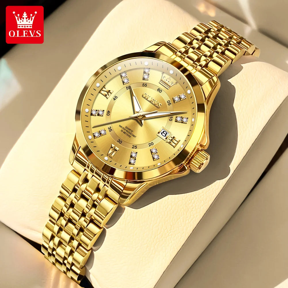 Women’s Elegant Two-Tone Watch – Classic Round Dial & Metal Bracelet