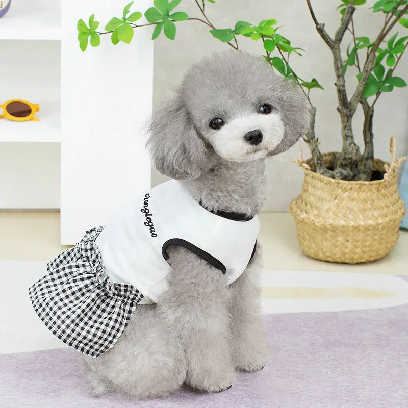 Luxury Plaid Summer Pet Dress for Small Dogs & Cats