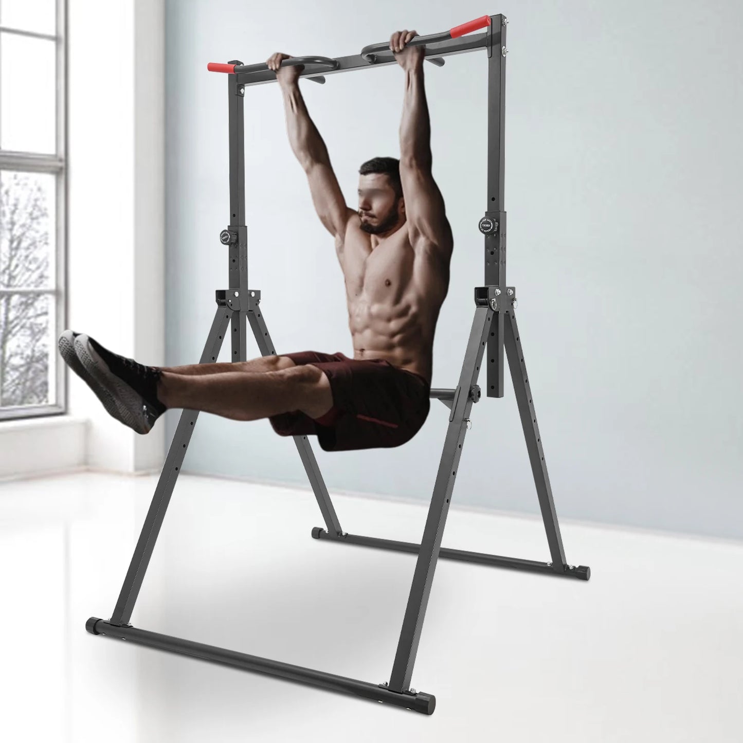 Adjustable Power Tower Pull Up Bar & Dip Station Home Gym Strength Training Station