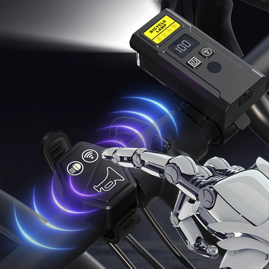Bicycle Front Headlight With Horn And Smart Sensor Remote