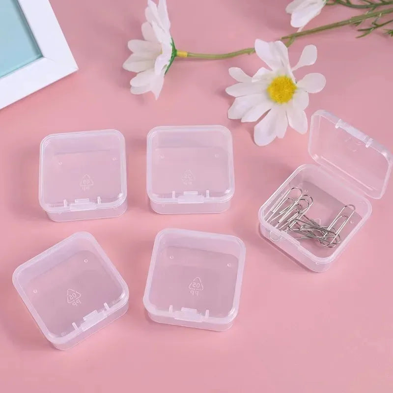 Clear Mini Storage Box Set (6–60 PCS) Stackable Plastic Organizer for Jewelry, Crafts & Small Items