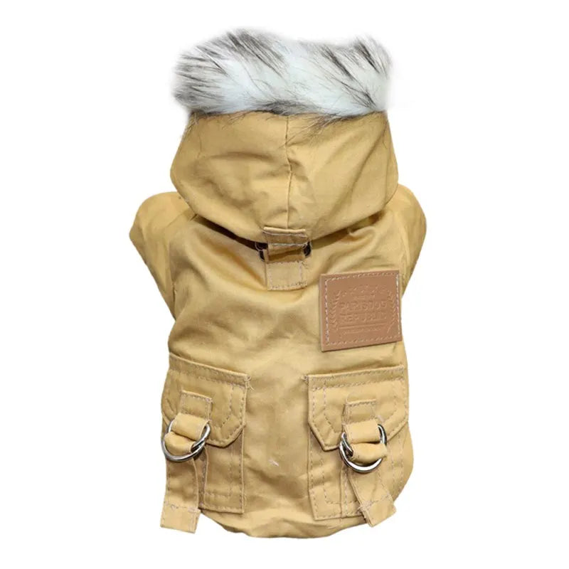 Luxury Winter Dog Parka . Thick Warm Hooded Pet Coat Jacket