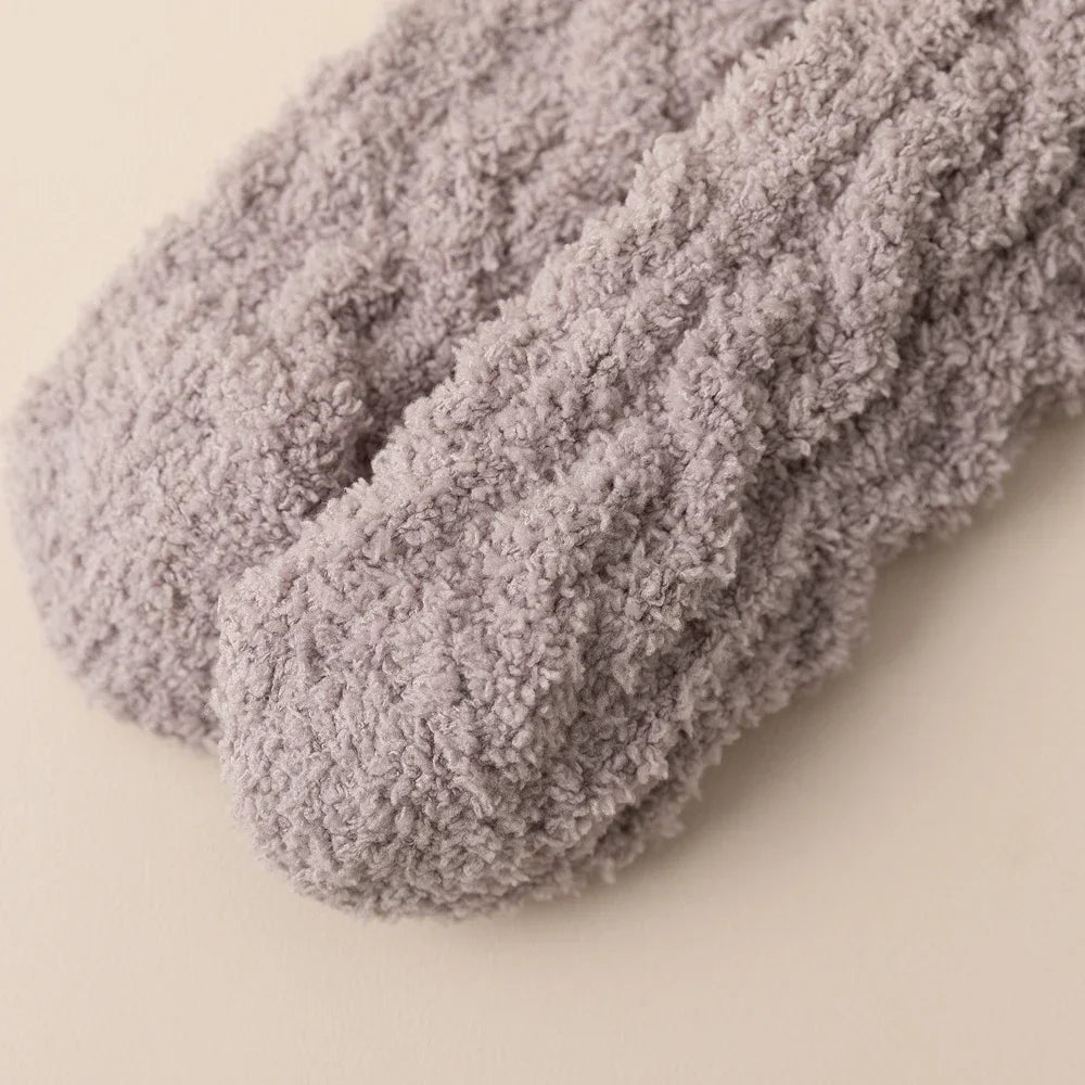 5 Pairs Thick Warm Winter Socks Men Coral Fleece Thermal High Quality Middle Tube Cozy Fluffy Sleeping Socks