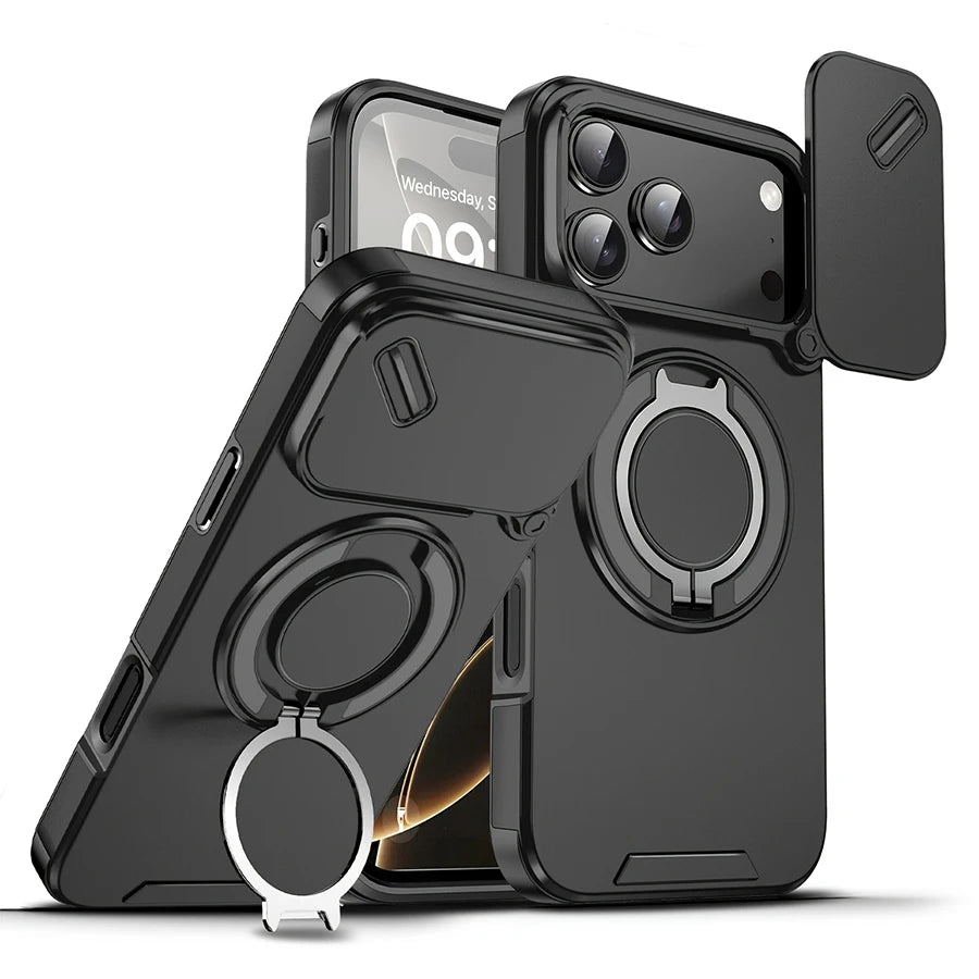 Heavy Duty Magnetic Shockproof Phone Case with Ring Stand
