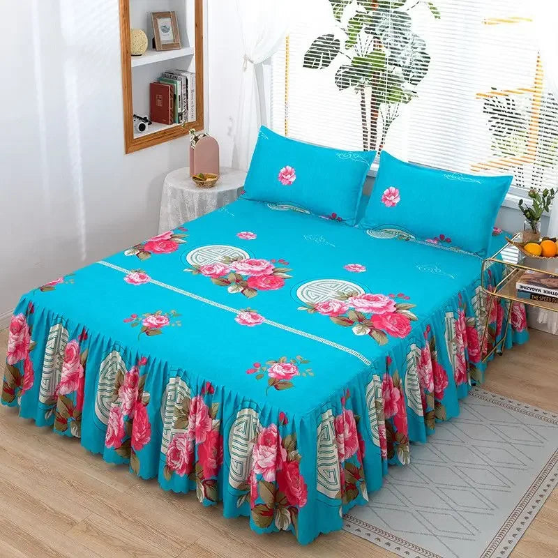 Bedroom Flat Sheets Bed Printed Fashion Modern Queen King Size Washed Cotton Comfortable Bedding Mattress Cover Bedspread New