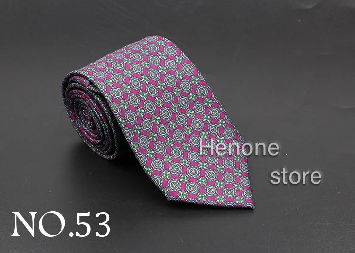 Luxury Floral & Paisley Men’s Silk Necktie .Wedding & Business Tie