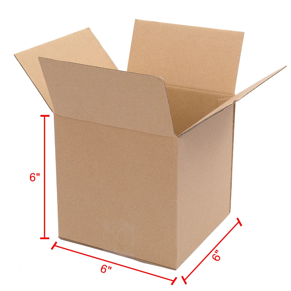100-Pack Corrugated Paper Gift Boxes 6x6x6 in (15.2 x 15.2 x 15.2 cm) – Brown Shipping & Mailing Boxes for Gifts, Packaging, Moving & Small Business