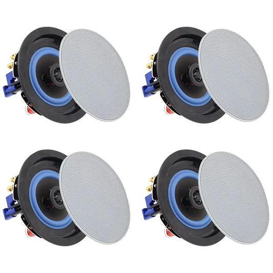 Herdio 4 " 320 Watts 2-Way Bluetooth Ceiling Speakers Package Perfect For Home Theater System Living Room Flush Mount 4 Speaker