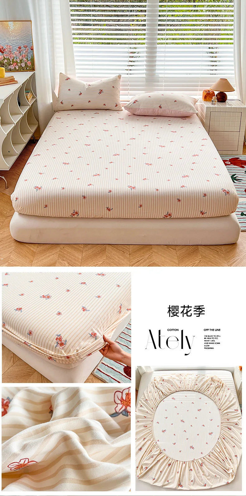 Machine Washable Fitted Mattress Protector. Non-Slip Deep Pocket Mattress Cover