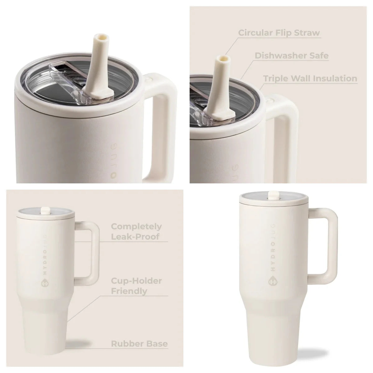 40 oz Insulated Travel Tumbler with Handle & Flip Straw .Leakproof Water Bottle for Travel, Work & Fitness