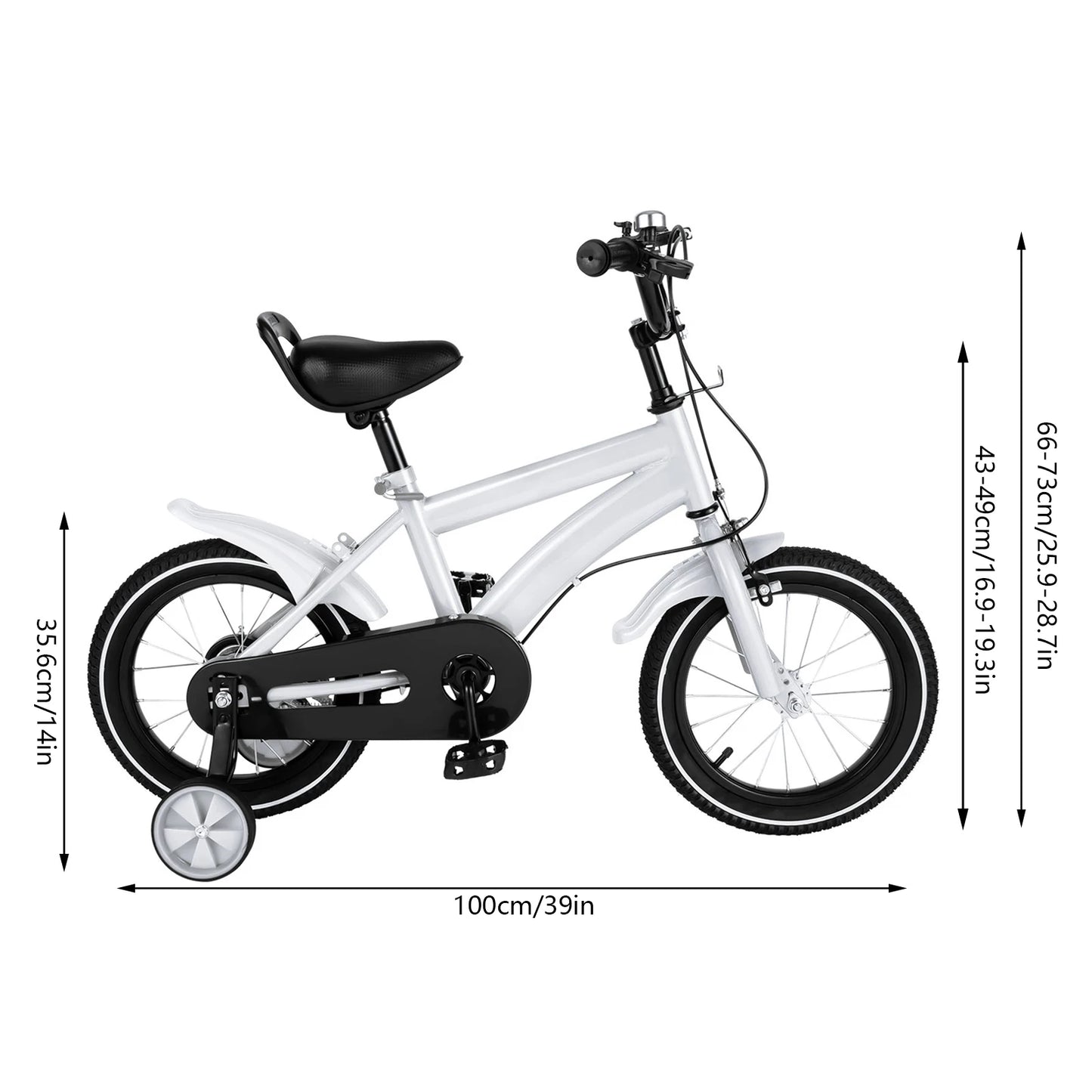 14 Inch Children’s Bicycle with Training Wheels .Kids Bike for Ages 2–5, Adjustable Seat & Handlebars, Boys & Girls