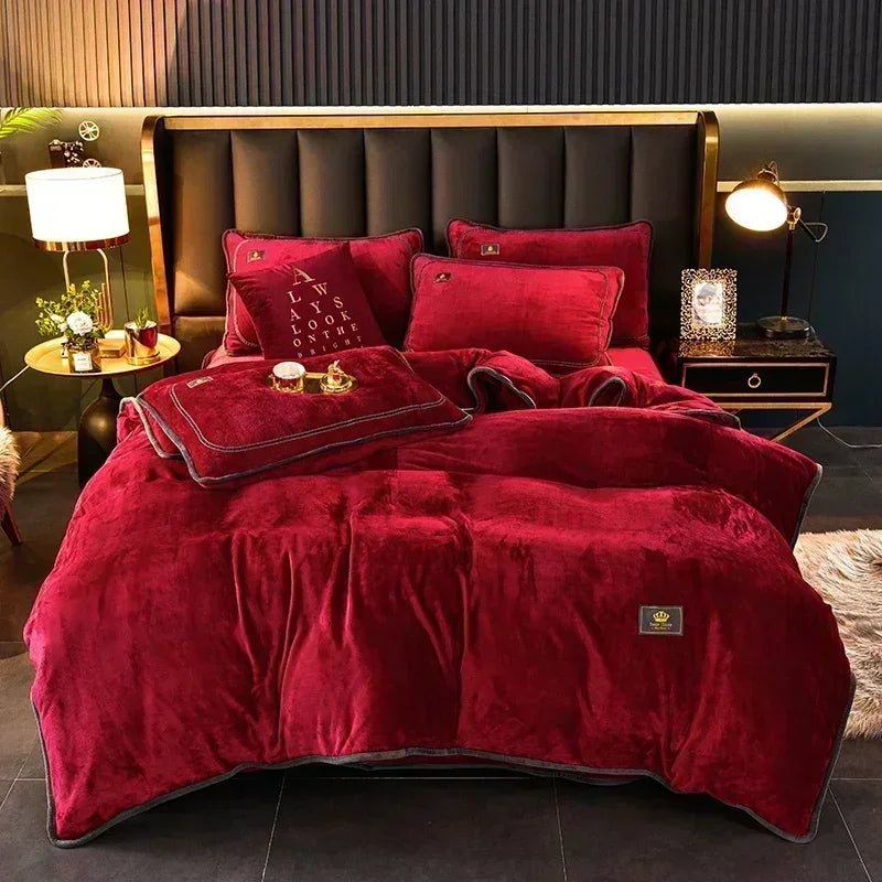 Luxury Milk Velvet Warm Duvet Cover Set