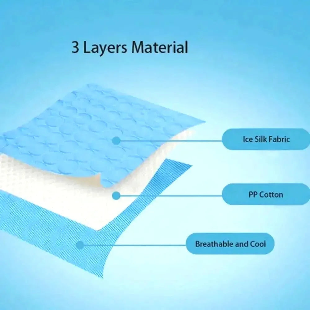 Ice Silk Cooling Dog & Cat Mat | Breathable Summer Cooling Pad for Pets