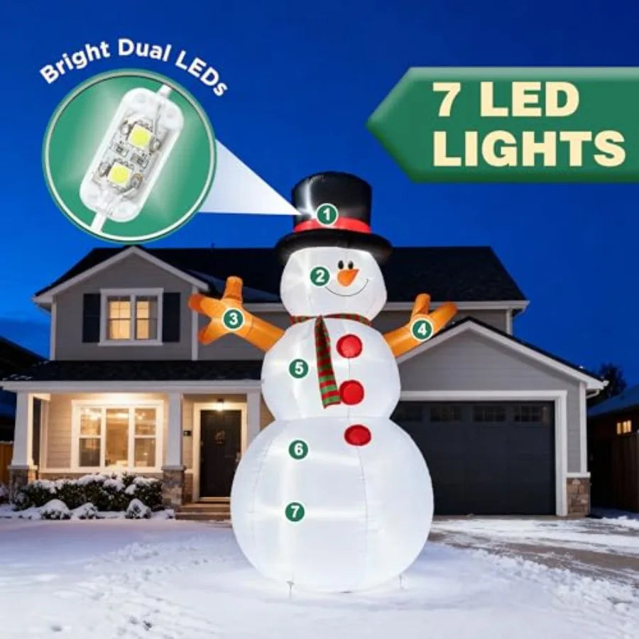 14FT Giant Inflatable Snowman .Outdoor Christmas Yard Decoration with LED Lights