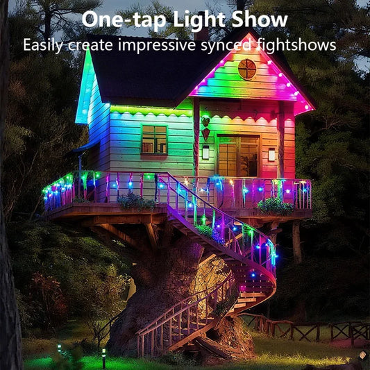 Smart Bluetooth Permanent Outdoor Music Sync Light IP67 Waterproof Voice Control Music Sync DIY Holiday Party