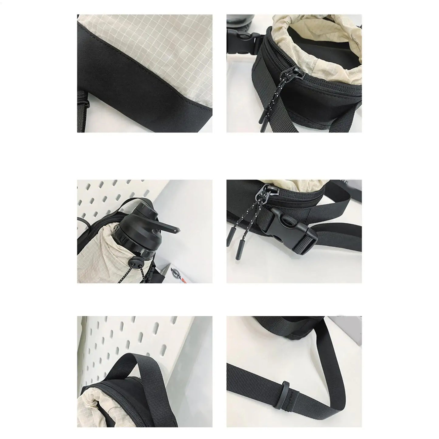 Mini Drawstring Messenger Bag. Lightweight Bucket Shoulder Bag for Travel, Shopping & Everyday Use