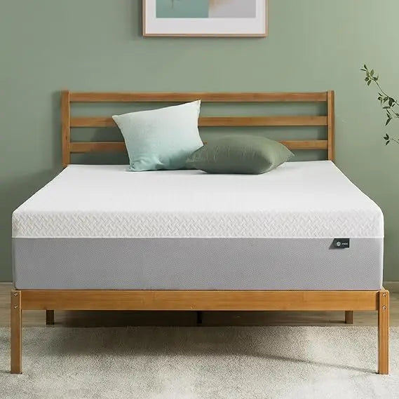 "12-inch premium green tea memory foam mattress - king size, medium firmness, breathable design, fiberglass-free"