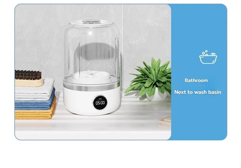 Portable Mini Washer, USB Rechargeable Cordless, 1.2L Capacity For Underwear, Socks & Baby Clothes, 3 Cleaning Modes, Quiet & Compact For Travel, Dorm, Apartment