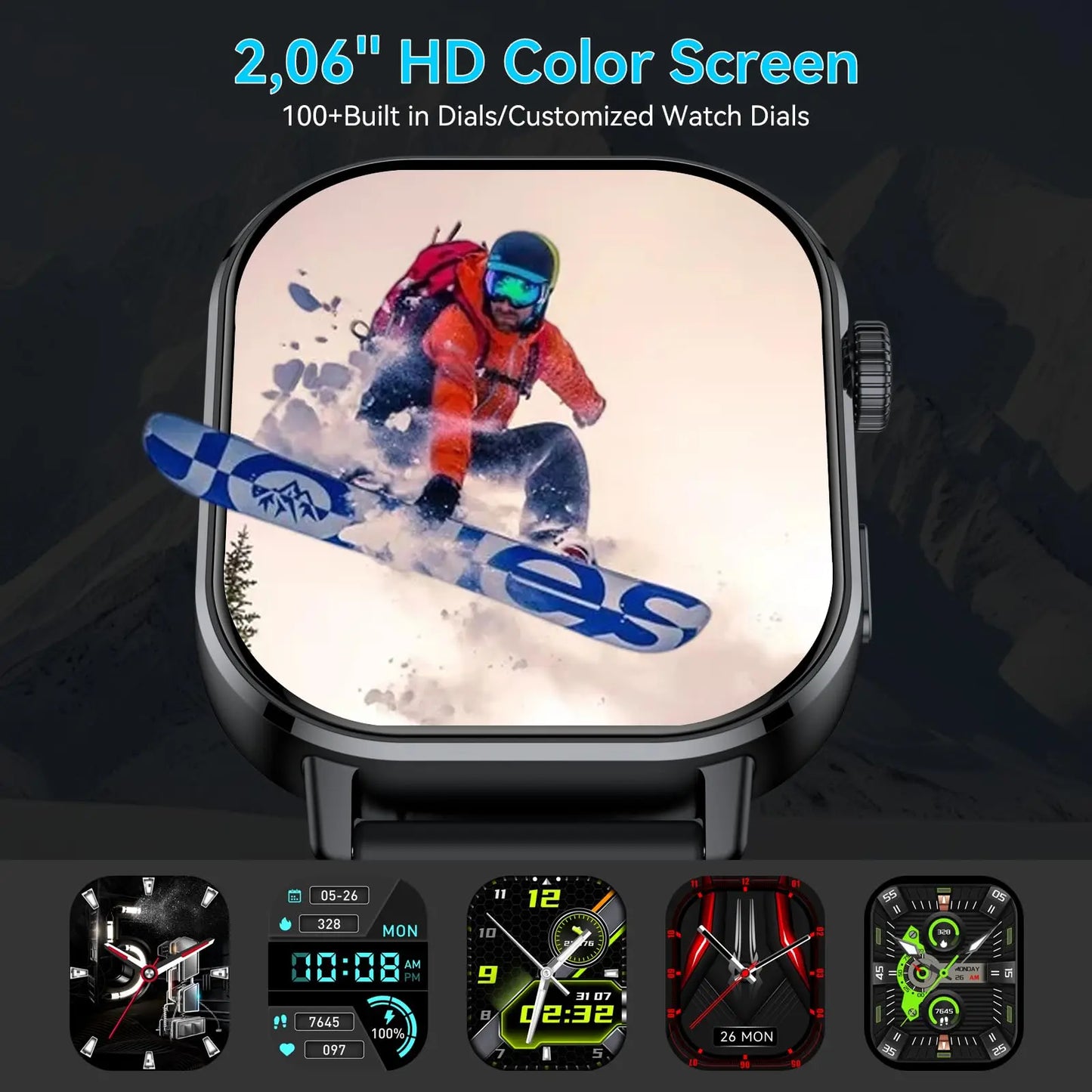 2026 GPS AMOLED Smart Watch for Men . 2.06” HD Display, Bluetooth Calling, Fitness & Health Tracker