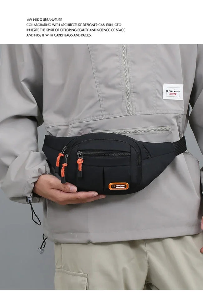 Oxford Waterproof Waist Bag. Unisex Crossbody Belt Bag for Travel, Hiking & Everyday Carry