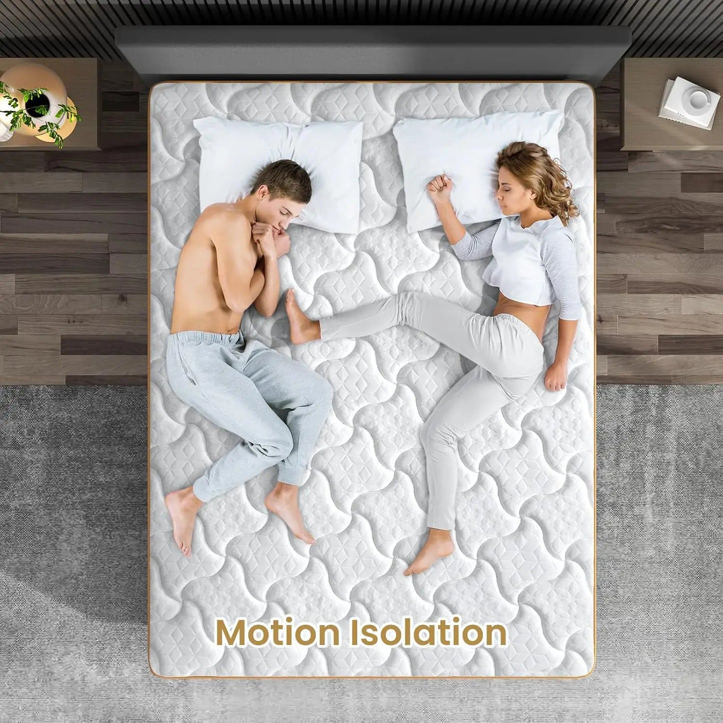 BedStory 10'' Hybrid Mattress, Twin/Full/King/Queen Size Mattress, Gel Memory Foam & Pocket Springs, Manufactured in USA