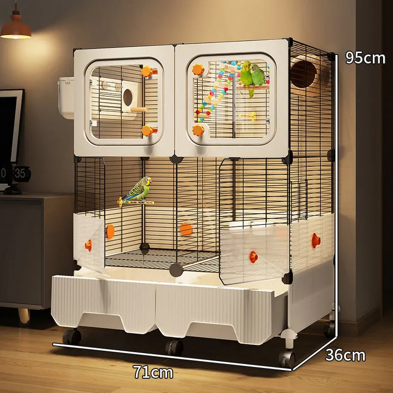60-Inch Wrought Iron Bird Cage with Detachable Rolling Stand