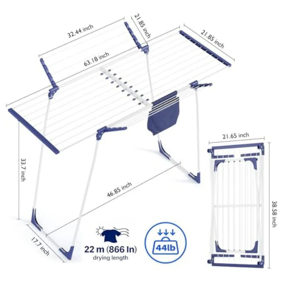 Multi-Tier Foldable Clothes Drying Rack for Indoor & Outdoor Laundry, Towels & Delicate Clothing