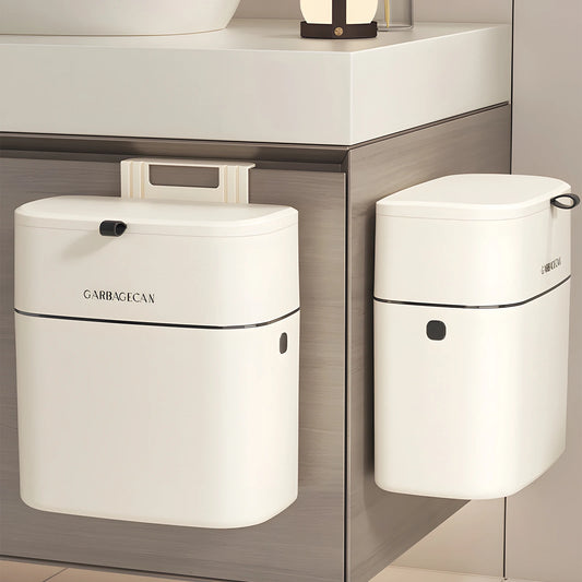 1PC hanging garbage can, space-saving kitchen garbage can for kitchen cabinet door under sink garbage can, plastic compost bin w