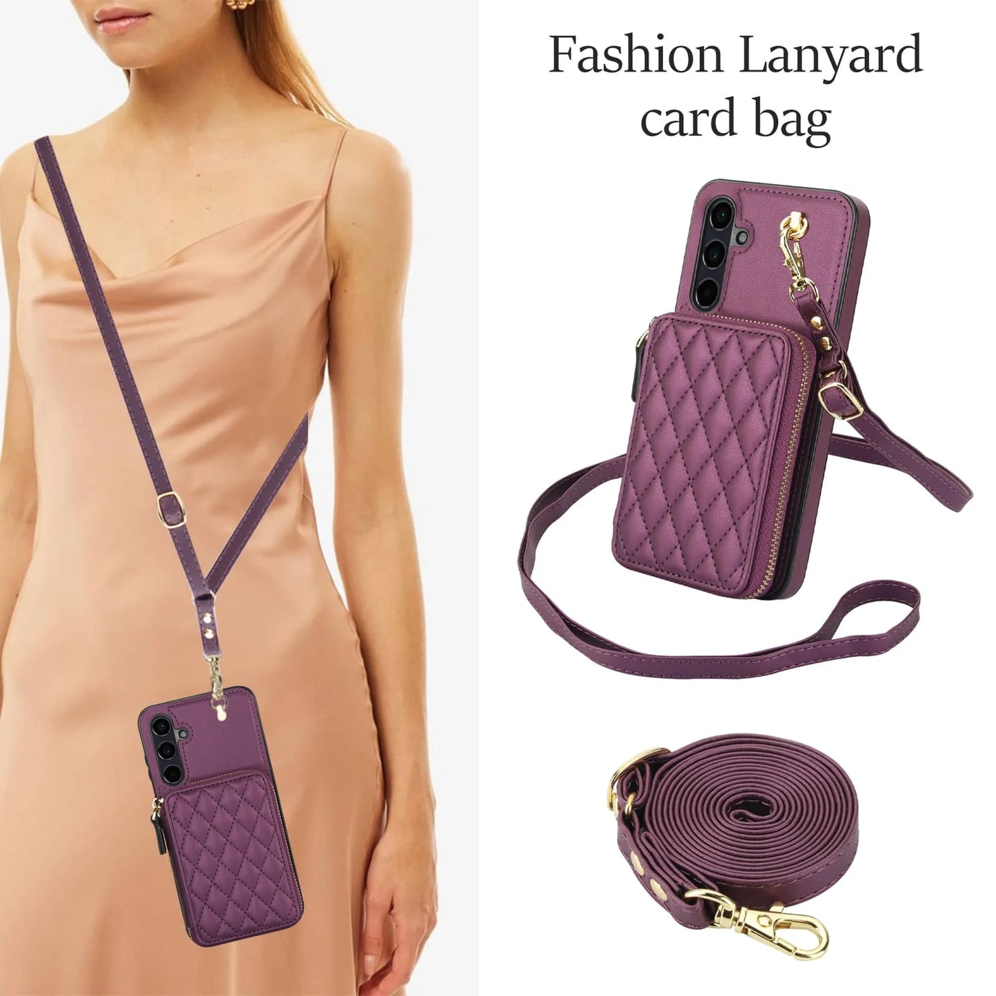 Luxury Crossbody Wallet Phone Case for Samsung Galaxy &nbsp;Card Holder, Strap, Shockproof Protection