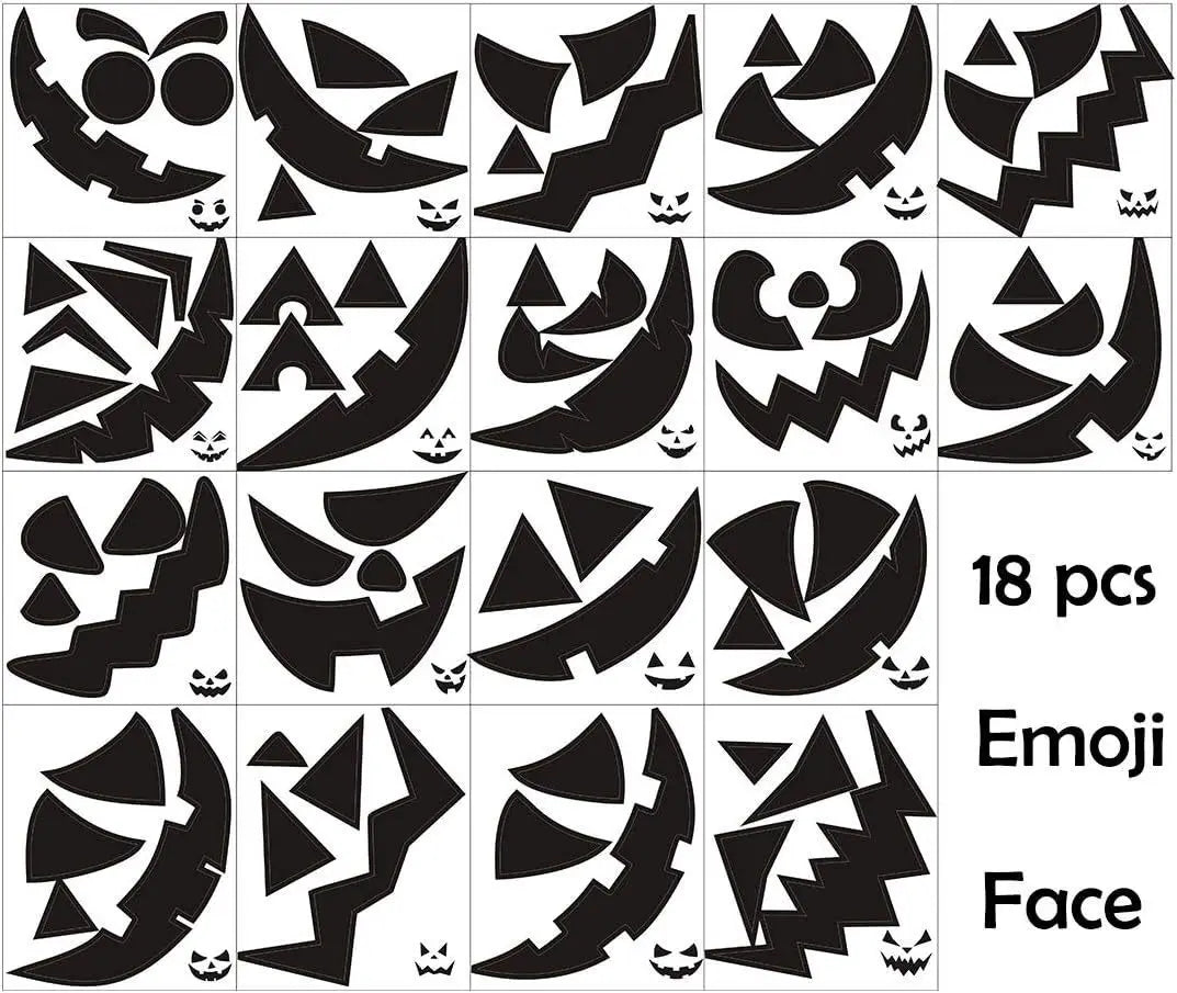 Halloween Pumpkin Window Clings – Reusable Jack-O’-Lantern Window Stickers for Home, Office & Party Decorations