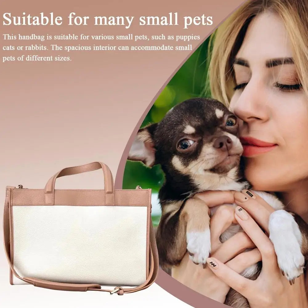 Luxury Soft-Sided Pet Carrier Tote . Stylish Travel Bag for Small Dogs & Cats