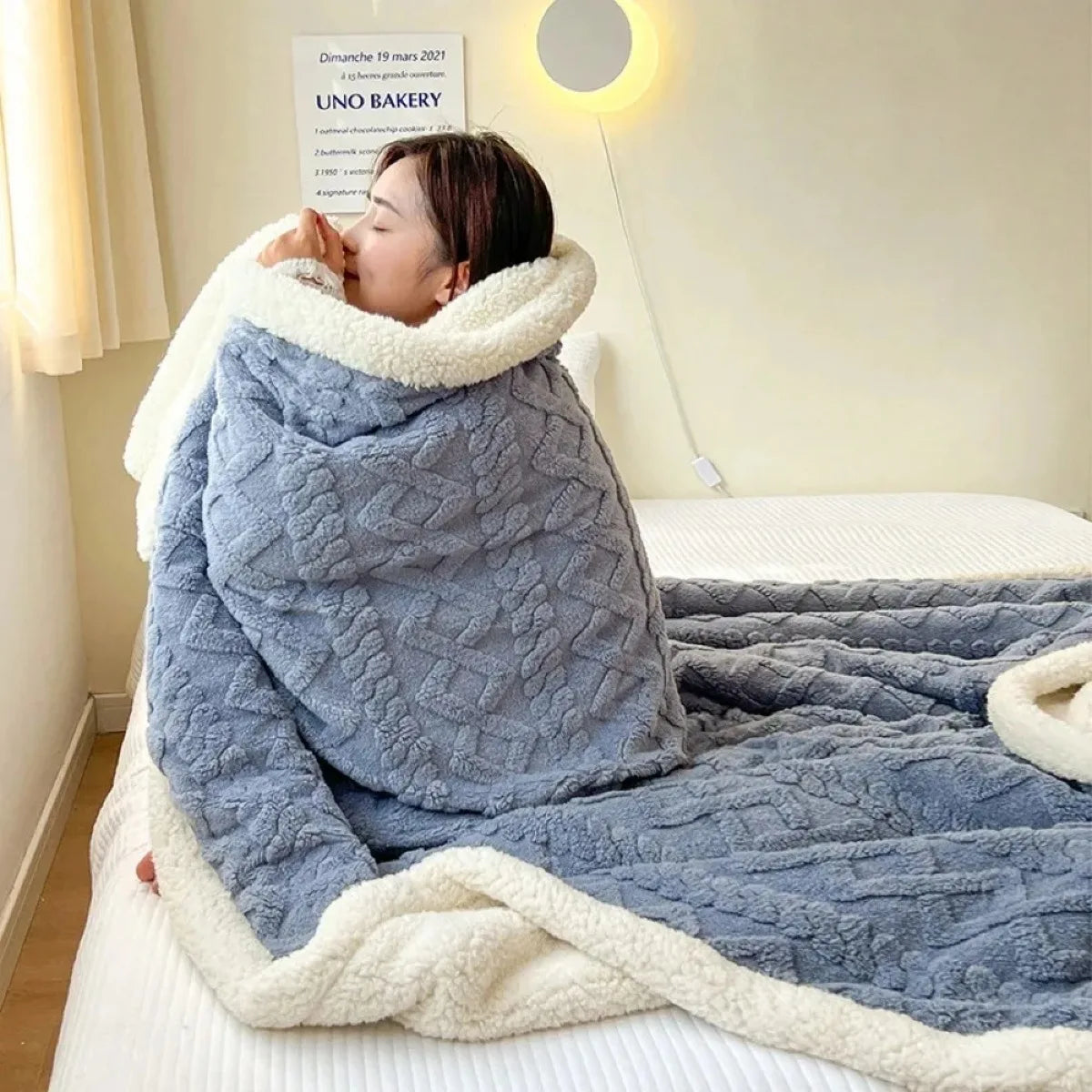Cozy Hooded Wearable Fleece Blanket for Lounging & Outdoor Comfort
