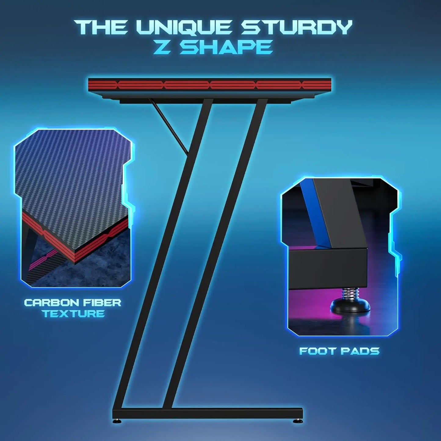 L Shaped Gaming Desk Computer Corner Desk PC Gaming Desk Table with Large Monitor Riser Stand for Home Office Sturdy Writing