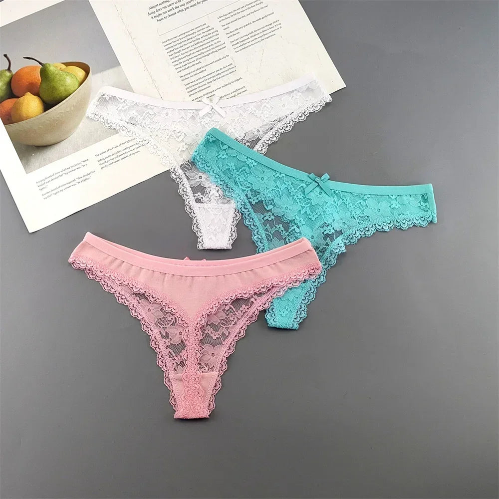 Soft Cotton Lace Thong Underwear for Everyday Comfort