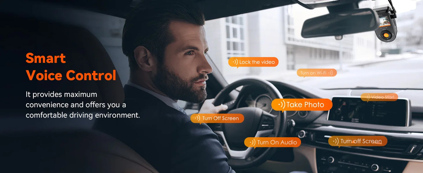 Vantrue S1pro Dashcam 2.7K Front and Rear 5G WiFi 60FPS Hidden Dash Camera HDR Night Vision STARVIS 2 GPS Voice Control